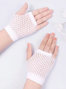 1 Máy Tính Nữ Chiều Dài Ngắn Fishnet Khoét Hở Găng Tay Nửa Ngón Co Giãn Nhiều Màu Trang Trí, Phù Hợp Với Quần Áo Phụ Kiện - Nhiều màu - Xem 5