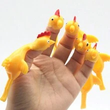 5PCS Tirapugni a lancio di tacchino, divertente fionda elastica pratica di pollo appiccicoso volante dita di uccello giocattolo adesivo, giocattolo divertente e bizzarro - Multicolore - Visualizzare 5