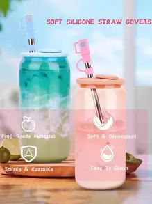 1 Piece Cartoon Straw Lid, Cartoon Cup Straw Lid, 1 Cm/0.39 Inch Straw Lid, Compatible With 30 And 40 Oz Glasses, Silicone Straw Lid, Silicone Reusable Straw Lid, Straw Stopper, Party Supplies, Essential Travel Accessory,Bag,Organizer,Storage,Kitchen