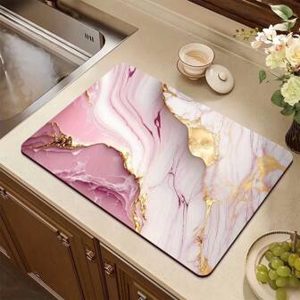 سجادة تصريف أدوات مائدة المطبخ، سجادة عزل للأدوات، سجادة امتصاصية للاكواب والقهوة وماكينة القهوة وللحماية من الحديد