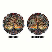 1 pieza Decoración de colgante con árbol pintado de colores para atmosfera festiva en puerta, pared, armario, ventana de casa, decoración del hogar, decoración de habitación, decoración de pared