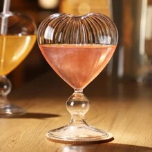 1 Cốc Thủy Tinh Phong Cách INS Có Ống Hút Hình Trái Tim Đáng Yêu Để Uống Nước, Nước Trái Cây, Cocktail Hoặc Cà Phê Vào Mùa Hè - Trong sáng - Xem 3