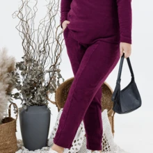 Plus Size Sweatpants - 紫色 - 查看 2