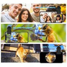 11-In-1 Mobile Phone Camera Lens Kit, HD Camera Lens With Universal Clip Compatible With Most Smartphones; 140° Super Wide Angle, 205° Fisheye Lens, Macro Lens, CPL Starlight Filter, ND32 Filter, Multi-Function Smartphone Camera Lens - Black - View 9