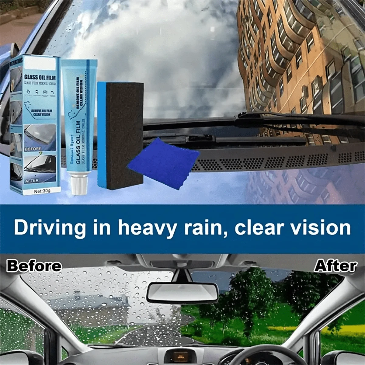 Advanced Windshield Cleaner Wipe Away Dirt, Grime And Streaks For A