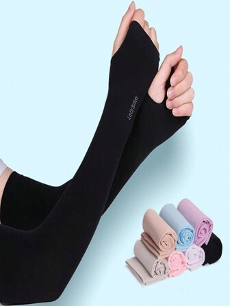 Sun Protective Anti UV 1Pair Summer Ice Silk Long Sleeves Anti-Sunburn Arm Cover Men Women Cuff New Cool Hand Sleeves Anti-UV Cycling Arm Sleeve Fingerless,Suitable For Cycling And Riding Motorcycle