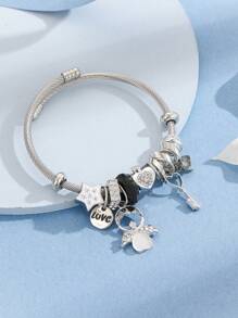 1 件可爱粉色天使串珠流苏手链，适合日常佩戴和节日礼物 - 天使手鐲 - 查看 10