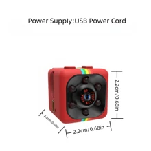 1入組迷你攝影機，紅色Wi-Fi攝像機無線智能高清攝像機家用戶外安全攝像機紅色多功能攝影機WiFi遠程監控1入組家用WiFi監控攝像機戶外高清運動攝像機戶外便攜多功能DV攝像機 - 紅色 - 查看 2