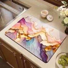 Kitchen Utensil Drying Mat, Dining Table Insulation Pad, Tea Cup Heat Resistant Mat, Coffee Machine Absorbent Pad - Multicolor - View 14