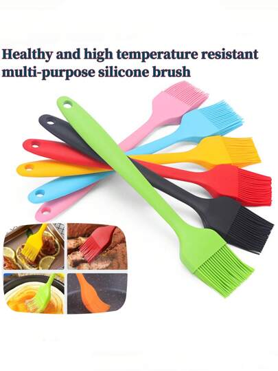 高溫耐用矽膠油刷，一體成型設計，不脫毛，可用於燒烤、烹飪、烘焙、糕點、蛋糕、奶油和果醬等
