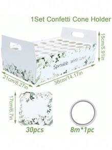 38 pièces Porte-confettis en papier à 30 alvéoles, support à confettis avec graphisme de lettres modernes pour la décoration de fête de mariage, cadeau de fête de mariage, plateau à confettis pour la Saint-Valentin