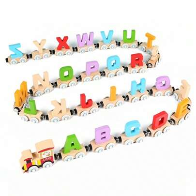 Hölzerne Zahlen/Buchstaben/Früchte/Tiere/Kleine Züge, Lern-Spielzeug für Kleinkinder, Herauszieh- und Zusammensetzbares buntes Bauklötze Spielzeugauto. Raumdekoration, Ozean für Kleinkinder, Kleinkinder Zahlen, Kleinkinder Spielzeug, Zug, Zug Set, Hölzerner Zug
