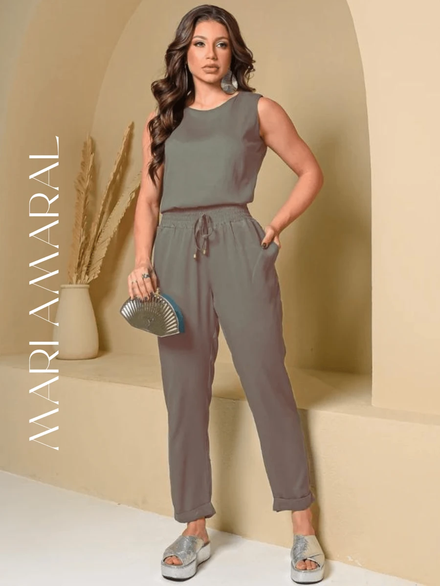 Women Two-Piece Outfits - 灰色 - 查看 1