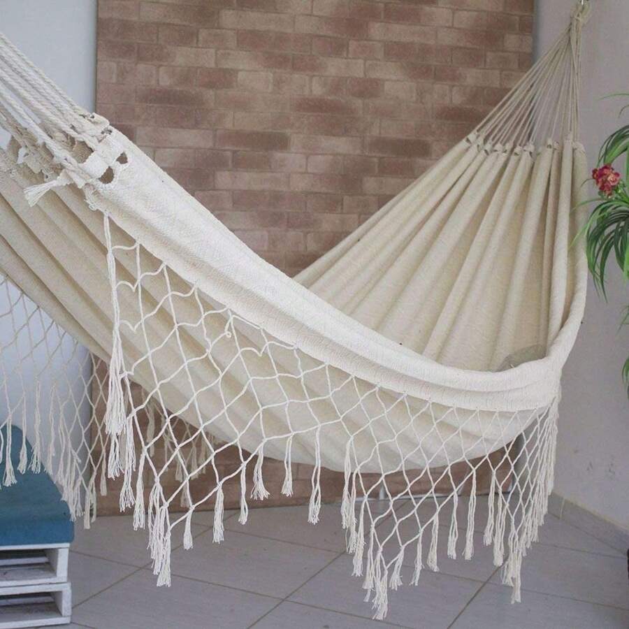 Rede de Descanso Dormir Casal Life Tambaba Crua Reforçada - Branco - Visão 1