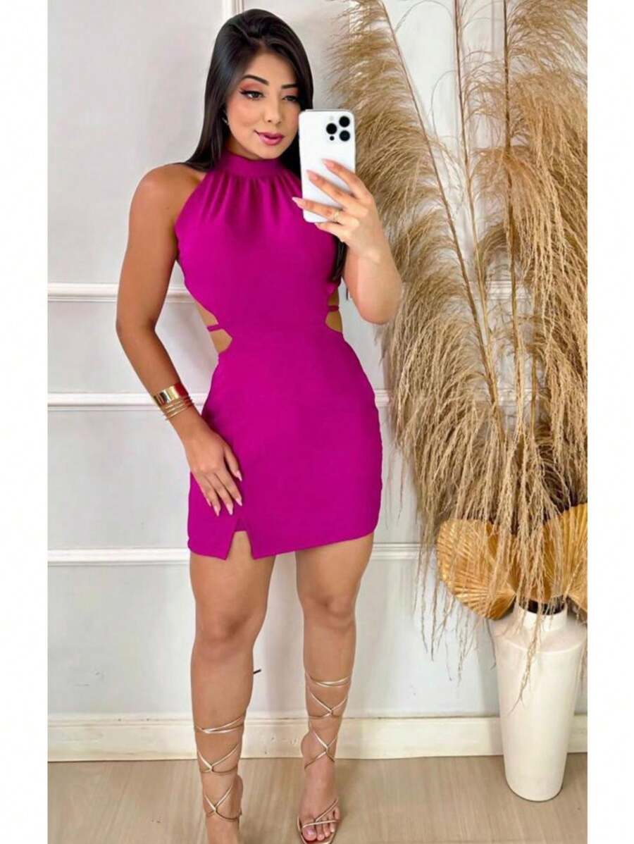 Women Jumpsuits - 玫瑰紅 - 查看 1