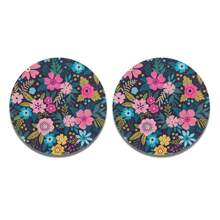 2 pièces sous-verres porte-gobelet pour voiture avec une fleur - sous-verres absorbants de style féminin - protéger les surfaces de voiture et de la maison contre les déversements et les taches