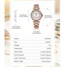 CURREN Fashion Women Watch Top Brand Luxury Lady Girl Classic Wristwatch Stainless Steel Bracelet Strap Simple Original Waterproof Elegant Female Clock Gift 9081