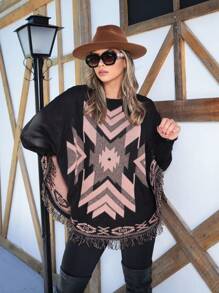 Poncho de tricô