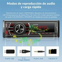 Estéreo automático de automóviles mp3 Bluetooth USB aux 1 Din 7 luces de color, amplificador de potencia de automóviles