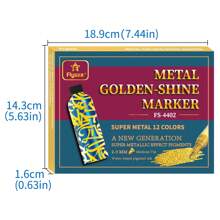 12 色丙烯酸涂料记号笔、金属涂料笔，配有 3.0 毫米凿子头，适用于在黑纸、玻璃、岩石、木材、帆布、马克杯、DIY 工艺品上绘画 - 彩色 - 查看 2