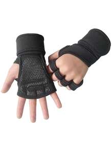 Gants de fitness pour hommes et femmes respirants - polyester durable avec design sans doigts, adapté à la musculation et à l'entraînement de remise en forme, avec sangle de sécurité