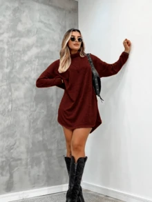 Women Dresses - Burgundy - View 2