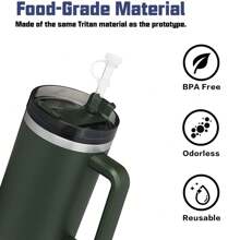 13 Phụ kiện nắp đậy ống hút chống tràn cho cốc 40 Oz 30 Oz, Phụ kiện cốc gồm 6 ống hút thay thế kèm cọ vệ sinh, 4 nút chống rò rỉ, 2 nắp đậy bằng silicon cho - Rơm trong*6 + Nắp*2 + Phích cắm*4+Bàn chải*1 - Xem 7