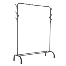OYAJIA Clothing Garment Rack, 110 CM Metal Clothes Rail With Bottom Rack And Hanger Hook For Coats, Skirts, Shirts, Sweaters, Black - one-size - View 3