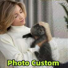 1 pieza de pintura de diamantes personalizada de bricolaje con foto completa cuadrada con mosaico de diamantes de decoración del hogar con piedras de rhinestone en la pared - Multicolor - Ver 1