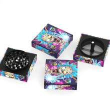 60mm Cartoon Pattern 4 Layer Square Metal Grinder Boys Valentine Heart Shape Women Valentine