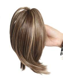 Messy Flully Straight Bun Hair Piece Synthetic Claw Clip In Short Ponytail Extension For Women