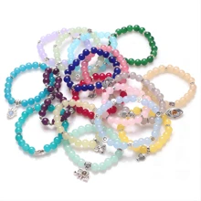 1 sợi Thủy Tinh Đính Hạt Tròn, Đơn Giản Đồng Màu Đa năng Bắt Chước Ngọc Đính Hạt Cho DIY Vòng Tay Vòng Cổ Làm - Đỏ - Xem 4