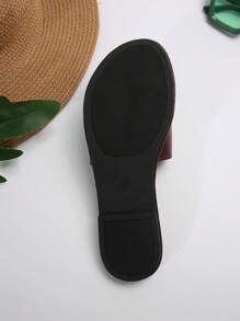 Women Spring Summer Casual Flat Slippers, Retro Fashionable Open Toe Slides With Round Toe, Suitable For Outdoor Beach Wear And Vacations - Chocolate Brown - View 5