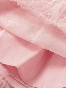 mini bala 少女裙新年紅色公主裙網紗半身新年裙 - 粉色 - 查看 5