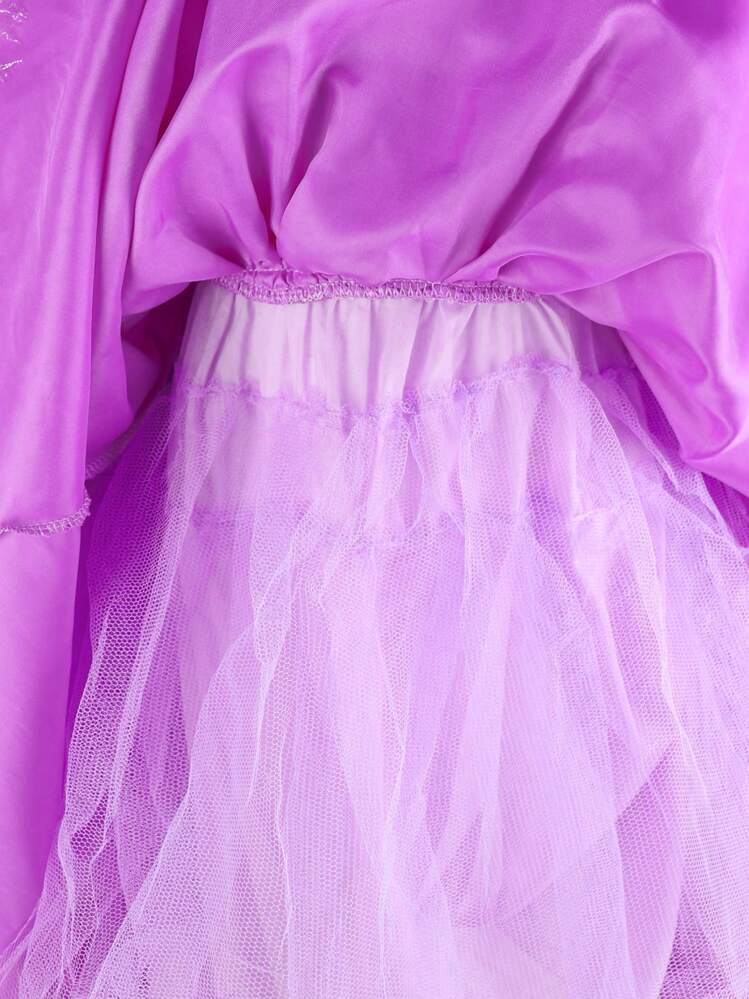 Young Girl Purple & Pink Princess Dress Formal Gown - Multicolor - View 5