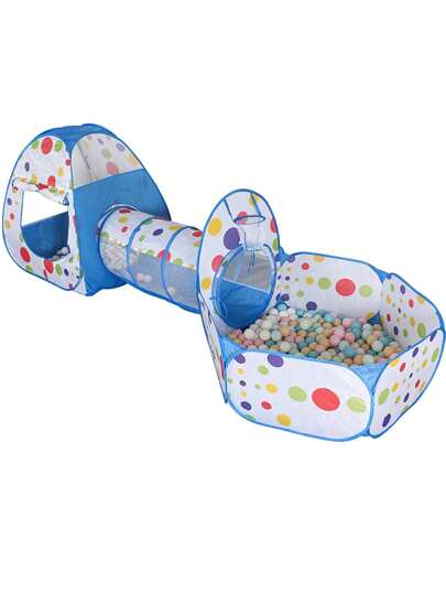 Christmas Decoration 1pc 3-In-1 Tent, Playhouse, Ocean Ball Pit With Tunnel, Suitable For Indoor/Outdoor/Beach Use (Ocean Balls Not Included),Tent,Kids Tent,Camping Tent,Tent,Kids Tent,Ball Pit,Tent>Beach,Ball Pit For Kids