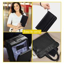 Fireproof RFID Blocking Material Card Case Built In Pen Holder Passport Cash Removable Keychain Credit Card Coin Storage Area Large Capacity Wallet Suitable For Home School Office Travel Convenient To Carry Size 24*13*2cm Black Multifunctional Storage Bag Travel Essentials Travel Accessories Travel Must Haves