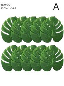 10 pièces Feuilles de palmier artificielles, fleurs de simulation pour la décoration de la maison, table à manger, chambre, bureau, café, hôtel, arrangement floral DIY, accessoire photo, etc., Saint-Valentin, cadeaux anniversaire remise des diplômes, plantes artificielles