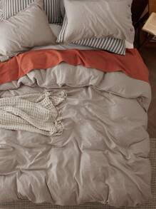 Bedsure Valentine's Day Linen Duvet Cover - Linen Cotton Blend Duvet Cover Set, 2/3 Pieces, 1 Duvet Cover And 1/2 Pillowcase, For Spring Decor, Wedding Decor, Easter Decor, Room Decor, Home Decor - Khaki - View 6