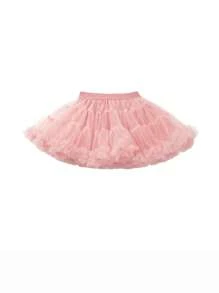 mini bala 少女裙新年紅色公主裙網紗半身新年裙 - 粉色 - 查看 1