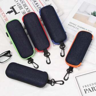 1pc Classic Hard Glasses Case Portable Zipper Sunglasses Storage Box Simple Protective Eyewear Accessories For Men Students Glasses Accessories