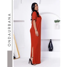 Women Dresses - Burnt Orange - View 4