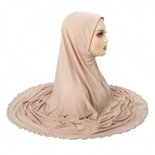 Z.H.A 1pc Solid Color Malaysian Women Headscarf, Muslim Turban Hat Convenient Scarf Hat - Multicolor - View 15