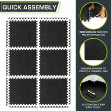 12PCS EVA Interlocking Foam Floor Tiles, Suitable For Home, Gym, Exercise Equipment, Floor Mat - Black - View 4