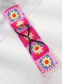 1 Stück Damen Bandana Cut Out Boho Blumen-/Frucht-/Tier Cartoon Würfel gestricktes elastisches Haarband für Frauen, romantisches Haaraccessoire, modische Haraccessoires, klassische Haarbögen
