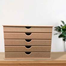 Porta Documentos Organizador Arquivo Gaveteiro Organizador de Mesa em Mdf Cru 5 Gavetas Compatível Folha A4 Sulfite Documentos Mesa Escritório Arquivos