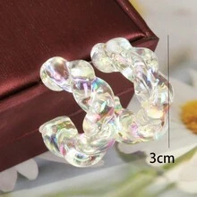 1 par de pendientes de aro exagerados, elegantes y etéreos de moda de alta gama con estilo retro francés y minimalista de la aurora para mujeres - Multicolor - Ver 9