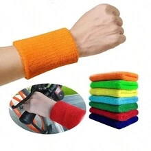 1 Stück Schweißabsorbierendes Sportarmband, Handgelenkstütze Für Outdoor-fitness-basketball, Frottee-armband Mit Handgelenkstütze