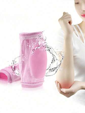 透氣莱卡纖維與尼龍面料凝膠女士白色護肘袖,適用於護肘