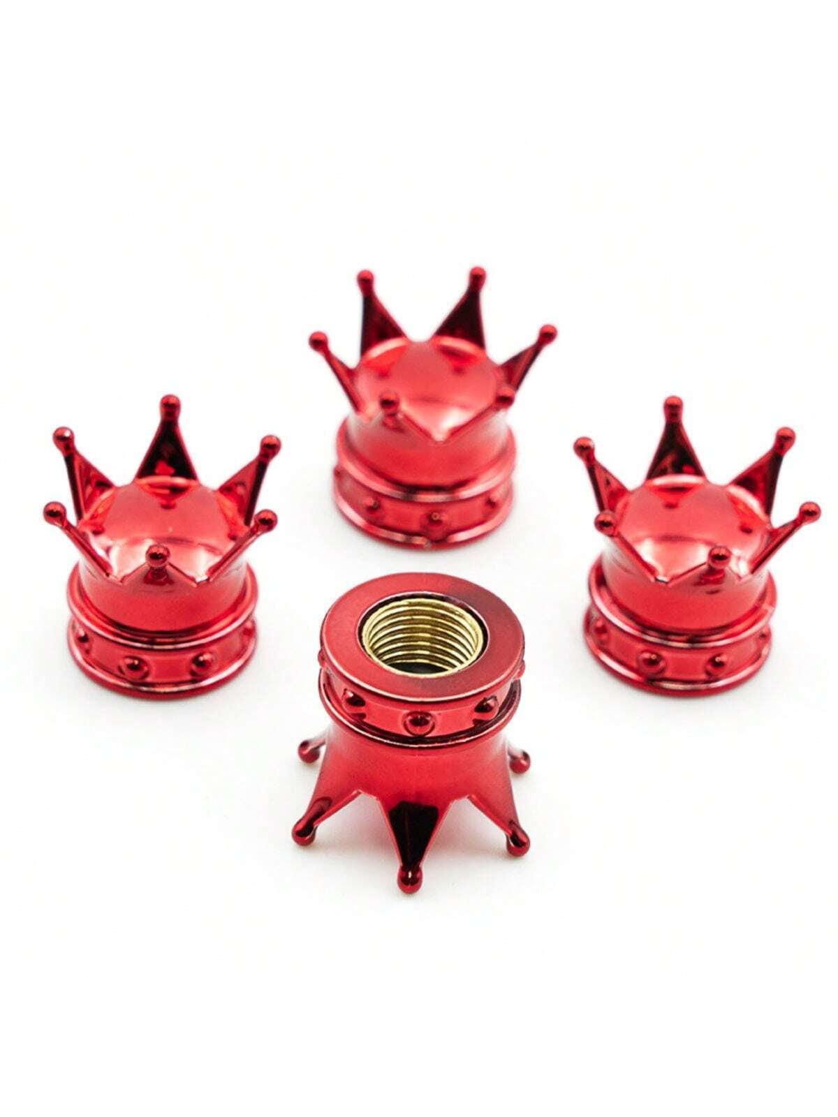 4pcs أغلفة ساق إطارات صمامات التاج العالمي تاج إطارات الإطارات لإكسسوارات السيارات تزيين الدراجات النارية | مقاس: حجم واحد